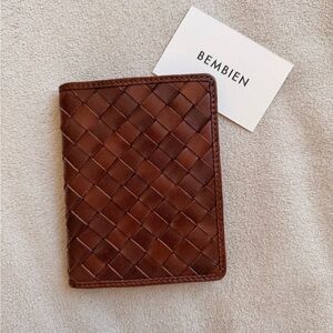 Bembien Brown (Rouge) Este Passport Holder - Carré Weave - Handwoven Leather